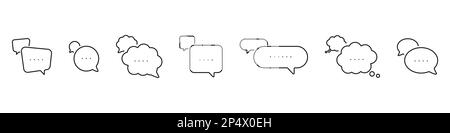 Speech bubbles icon set line style Stock Vector