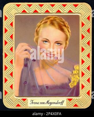 Portrait of Irene von Meyendorff - Vintage German Cigarette Card Stock Photo