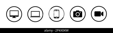 Devices icon set simple design Stock Vector