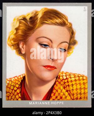 Portrait of actress Marianne Hoppe - Vintage German Cigarette Card
