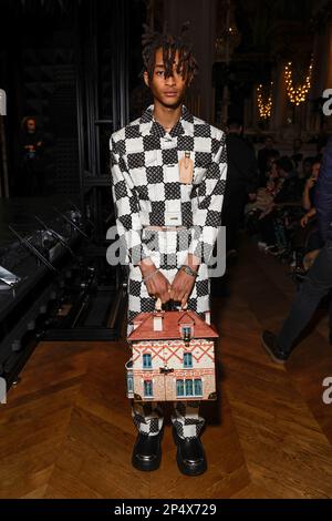 Jaden Smith attends the Louis Vuitton Spring/Summer 2024 womenswear fashion  collection presented Monday, Oct. 2, 2023 in Paris. (AP Photo/Vianney Le  Caer Stock Photo - Alamy