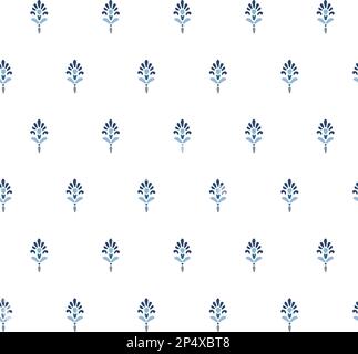 Traditional elegant blue floral seamless pattern. Hand drawn abstract flowers, arabesue. Indian, Persian design. Foulard pattern for fabric, textile Stock Vector