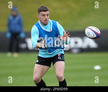 Pennyhill Park, England, UK, 06/03/2023, Honda England Rugby Performance Centre, Pennyhill Park, England, UK. 6th March, 2023. George Ford in action during the England Rugby training session as they prepare to take on France at Twickenham on March 11th: Credit: Ashley Western/Alamy Live News Stock Photo