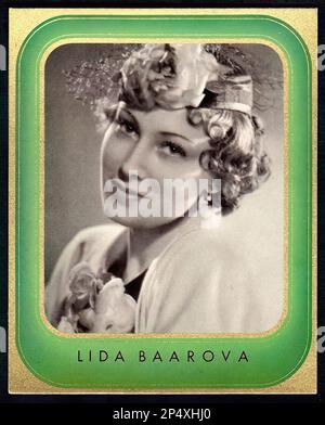 Portrait of Lida Baarova  - Vintage German Cigarette Card 01 Stock Photo