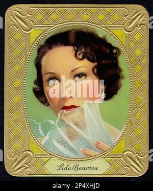 Portrait of Lida Baarova - Vintage German Cigarette Card Stock Photo