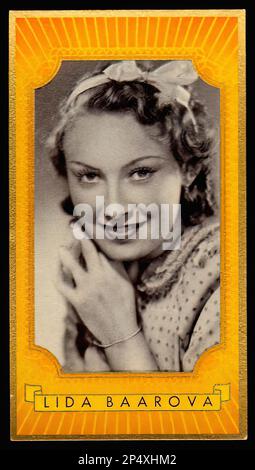 Portrait of Lida Baarova  - Vintage German Cigarette Card 02 Stock Photo