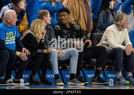 Los Angeles Lakers, Rui Hachimura attends the Arizona Wildcats against UCLA Bruins NCAA basketball game, Saturday, March 4, 2023, at Pauley Pavilion, Stock Photo