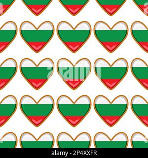 Pattern cookie with flag country Bulgaria in tasty biscuit, pattern cookie consist of flag country Bulgaria on natural biscuit, fresh biscuit cookie w Stock Vector