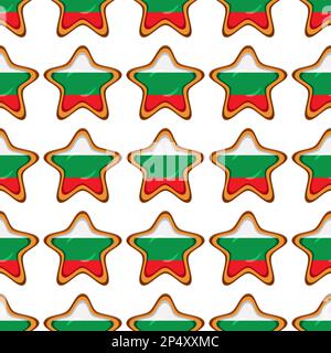 Pattern cookie with flag country Bulgaria in tasty biscuit, pattern cookie consist of flag country Bulgaria on natural biscuit, fresh biscuit cookie w Stock Vector