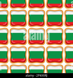Pattern cookie with flag country Bulgaria in tasty biscuit, pattern cookie consist of flag country Bulgaria on natural biscuit, fresh biscuit cookie w Stock Vector