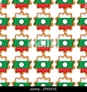 Pattern cookie with flag country Bulgaria in tasty biscuit, pattern cookie consist of flag country Bulgaria on natural biscuit, fresh biscuit cookie w Stock Vector
