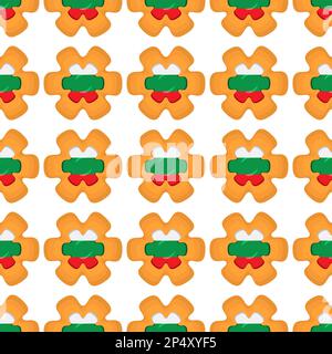 Pattern cookie with flag country Bulgaria in tasty biscuit, pattern cookie consist of flag country Bulgaria on natural biscuit, fresh biscuit cookie w Stock Vector