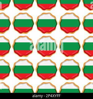 Pattern cookie with flag country Bulgaria in tasty biscuit, pattern cookie consist of flag country Bulgaria on natural biscuit, fresh biscuit cookie w Stock Vector