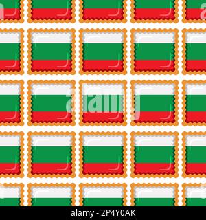 Pattern cookie with flag country Bulgaria in tasty biscuit, pattern cookie consist of flag country Bulgaria on natural biscuit, fresh biscuit cookie w Stock Vector
