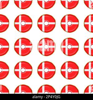 Pattern cookie with flag country Denmark in tasty biscuit, pattern cookie consist of flag country Denmark on natural biscuit, fresh biscuit cookie wit Stock Vector