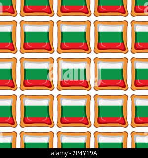 Pattern cookie with flag country Bulgaria in tasty biscuit, pattern cookie consist of flag country Bulgaria on natural biscuit, fresh biscuit cookie w Stock Vector