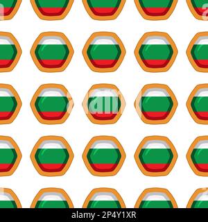 Pattern cookie with flag country Bulgaria in tasty biscuit, pattern cookie consist of flag country Bulgaria on natural biscuit, fresh biscuit cookie w Stock Vector