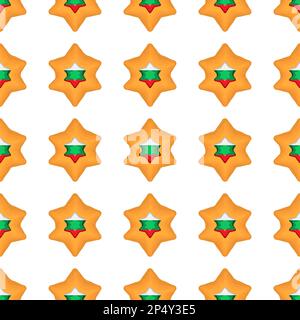Pattern cookie with flag country Bulgaria in tasty biscuit, pattern cookie consist of flag country Bulgaria on natural biscuit, fresh biscuit cookie w Stock Vector