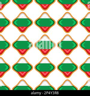 Pattern cookie with flag country Bulgaria in tasty biscuit, pattern cookie consist of flag country Bulgaria on natural biscuit, fresh biscuit cookie w Stock Vector