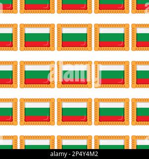 Pattern cookie with flag country Bulgaria in tasty biscuit, pattern cookie consist of flag country Bulgaria on natural biscuit, fresh biscuit cookie w Stock Vector