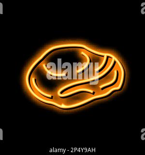 peeled oyster neon glow icon illustration Stock Vector