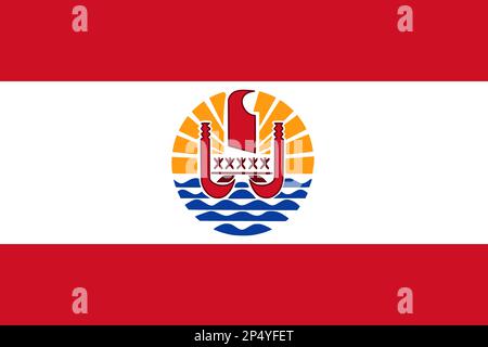 Flag of the French Polynesia Stock Photo