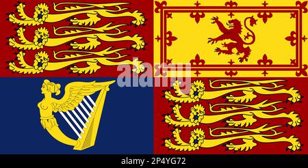 Royal Standard of the United Kingdom flag Stock Photo