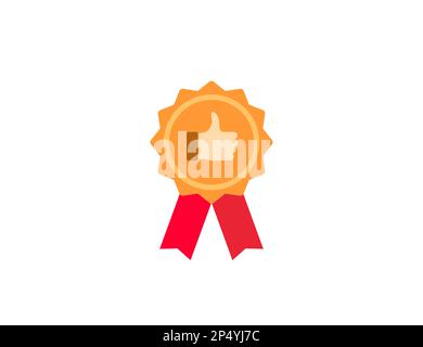 Award appreciation. Thumb up icon. Vector illustration. Stock Vector