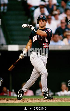 Doug Mientkiewicz of the Minnesota Twins during a game against the Anaheim  Angels at Angel Stadium circa 1999 in Anaheim, California. (Larry  Goren/Four Seam Images via AP Images Stock Photo - Alamy