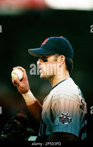 Doug Mientkiewicz of the Minnesota Twins during a game against the Anaheim  Angels at Angel Stadium circa 1999 in Anaheim, California. (Larry  Goren/Four Seam Images via AP Images Stock Photo - Alamy