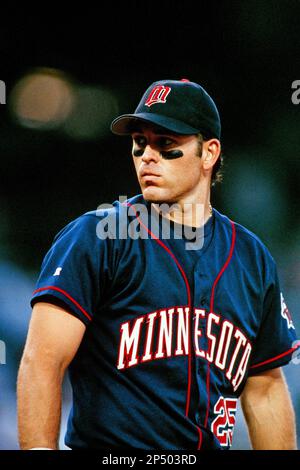 Doug Mientkiewicz of the Minnesota Twins during a game against the Anaheim  Angels at Angel Stadium circa 1999 in Anaheim, California. (Larry  Goren/Four Seam Images via AP Images Stock Photo - Alamy