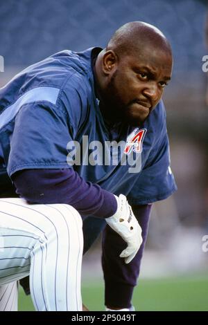 Mo Vaughn of the Anaheim Angels gets ready to move during a game News  Photo - Getty Images