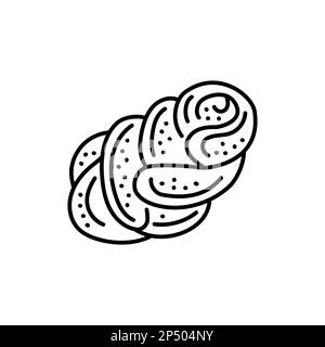 Hallah black line icon. Bakery. Pictogram for web page Stock Vector