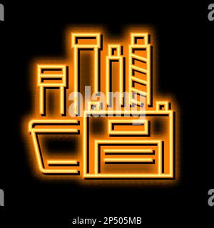 polypropylene thermoplastic neon glow icon illustration Stock Vector