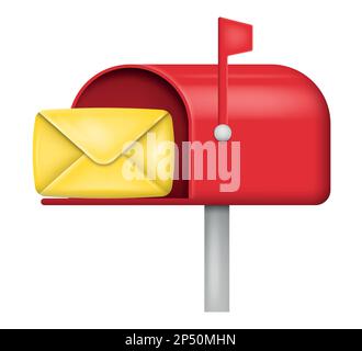Mail box with letter icon. mailbox envelope correspondence postal mail. Vector illustration. Eps 10. Stock Vector