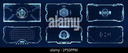 Sci-fi and HUD frame. Futuristic screen Stock Vector