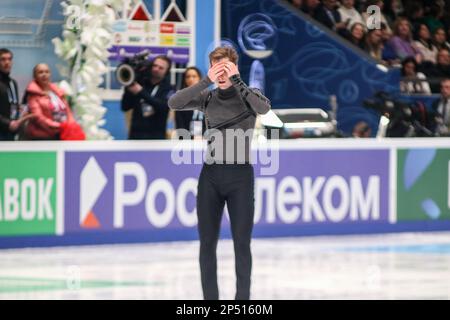 Saint Petersburg, Russia. 05th Mar, 2023. Alexander Samarin performs during the rental of Men in the Final of the Grand Prix of Russia in Figure Skating 2023, which took place in St. Petersburg, in the sports complex 'Jubilee. Credit: SOPA Images Limited/Alamy Live News Stock Photo