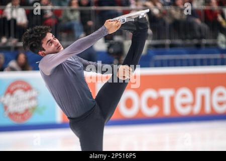 Saint Petersburg, Russia. 05th Mar, 2023. Artur Danielian performs during the rental of Men in the Final of the Grand Prix of Russia in Figure Skating 2023, which took place in St. Petersburg, in the sports complex 'Jubilee. Credit: SOPA Images Limited/Alamy Live News Stock Photo