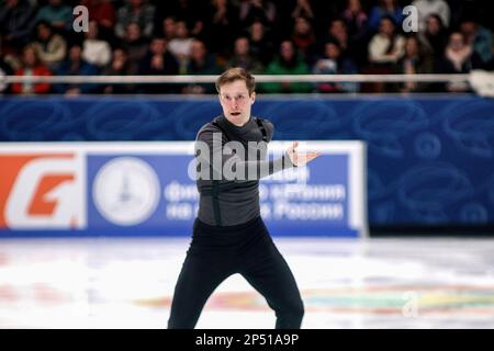 Saint Petersburg, Russia. 05th Mar, 2023. Alexander Samarin performs during the rental of Men in the Final of the Grand Prix of Russia in Figure Skating 2023, which took place in St. Petersburg, in the sports complex 'Jubilee. (Photo by Maksim Konstantinov/SOPA Images/Sipa USA) Credit: Sipa USA/Alamy Live News Stock Photo