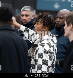 Jaden Smith attending the photocall before the Louis Vuitton show as part  of Paris Fashion Week Fall/Winter 2016/17 on march 09, 2016 in Paris,  France. Photo by Aurore Marechal/ABACAPRESS.COM Stock Photo 