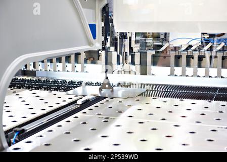 Modern metal bending machine for metal sheets Stock Photo