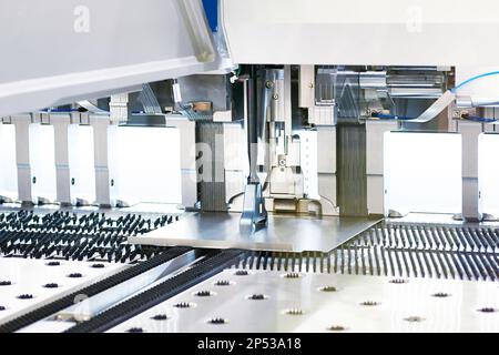 Modern metal bending machine for metal sheets Stock Photo