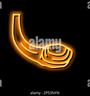 geoduck pacific clam neon glow icon illustration Stock Vector