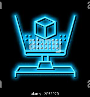 autocad 3d program neon glow icon illustration Stock Vector Image & Art ...