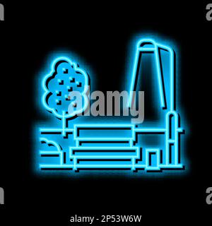 bench park neon glow icon illustration Stock Vector