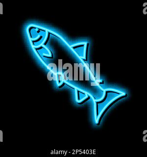 atlantic salmon neon glow icon illustration Stock Vector