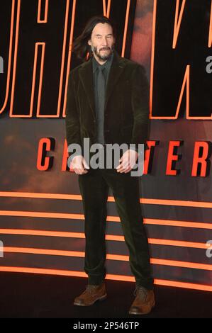 London, UK. 06/03/2023, Keanu Reeves attends the UK gala screening of 'John Wick: Chapter 4 at Cineworld Leicester Square, London, UK. Photo date: 6th March 2023. Stock Photo