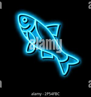 bighead carp neon glow icon illustration Stock Vector
