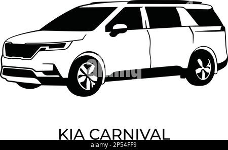 Vector silhouettes of Kia brand cars, sale and repair Stock Vector