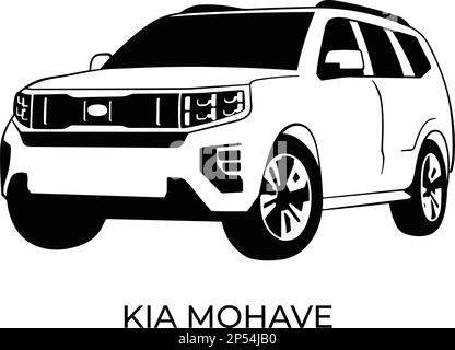 Vector silhouettes of Kia brand cars, sale and repair Stock Vector